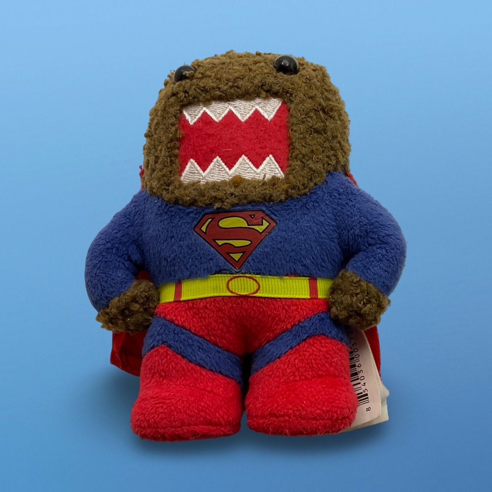Nanco Domo x Superman rare 5" Plush W/Hair. DC Comics 2013 Tag